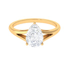 2 CT Prong Set Solitaire and Hidden Moissanite Split Shank Ring Moissanite - ( D-VS1 ) - Color and Clarity - Rosec Jewels