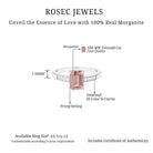 Rosec Jewels-Emerald Cut Morganite Solitaire Ring with Diamond