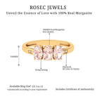 Oval Cut Morganite Three Stone Engagement Ring with Diamond Morganite - ( AAA ) - Quality - Rosec Jewels