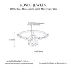 2.25 CT Pear Cut Solitaire Moissanite Ring with Hidden Halo and Spaced Accent Moissanite - ( D-VS1 ) - Color and Clarity - Rosec Jewels