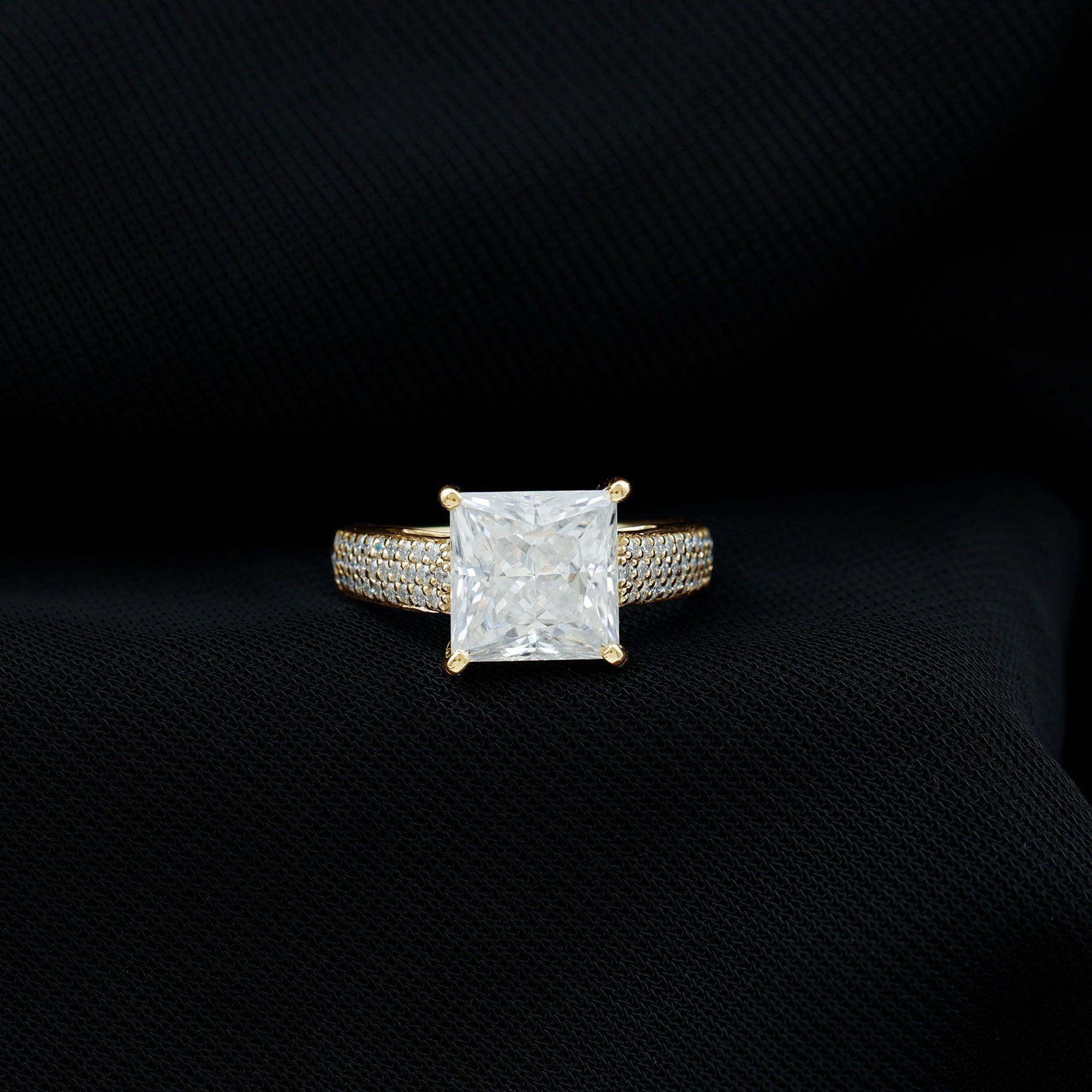 Princess Cut Moissanite Engagement Ring Moissanite - ( D-VS1 ) - Color and Clarity - Rosec Jewels
