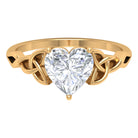 Heart Shaped Moissanite Celtic Engagement Ring Moissanite - ( D-VS1 ) - Color and Clarity - Rosec Jewels