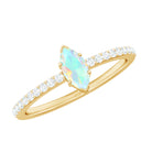 1/2 CT Minimal Marquise Cut Ethiopian Opal and Diamond Promise Ring Ethiopian Opal - ( AAA ) - Quality - Rosec Jewels