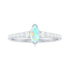 3/4 CT Natural Ethiopian Opal and Diamond Minimal Promise Ring Ethiopian Opal - ( AAA ) - Quality - Rosec Jewels