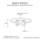 2 CT Octagon Cut Solitaire Zircon East West Engagement Ring Zircon - ( AAAA ) - Quality - Rosec Jewels