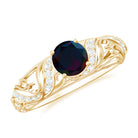 Natural Black Opal Vintage Inspired Engagement Ring Black Opal - ( AAA ) - Quality - Rosec Jewels