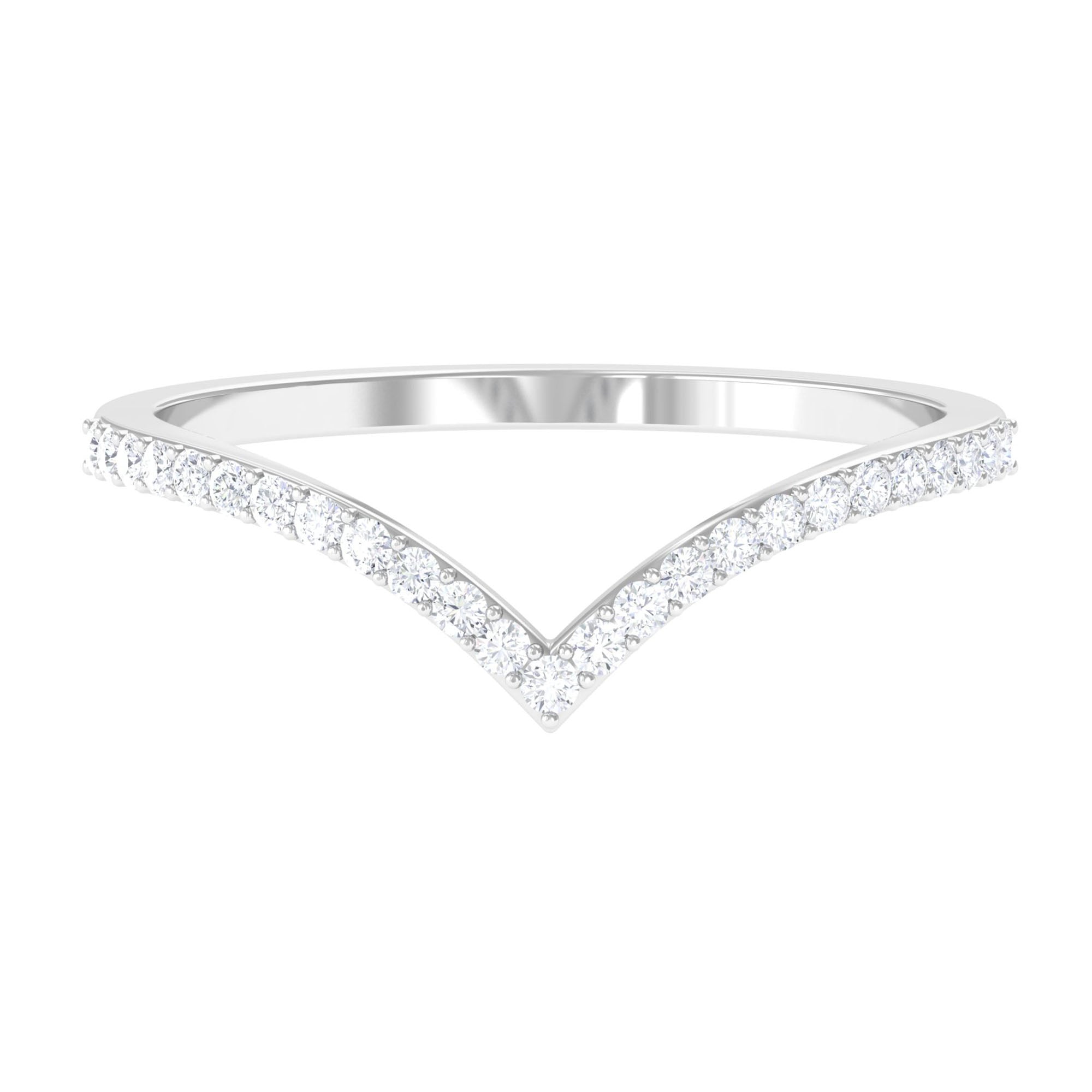 Moissanite Curved Wedding Ring Enhancer for Engagement Ring Moissanite - ( D-VS1 ) - Color and Clarity 14K White Gold - Rosec Jewels