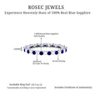 Real Blue Sapphire and Diamond Alternate Eternity Ring Blue Sapphire - ( AAA ) - Quality - Rosec Jewels