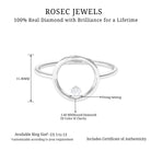 Diamond and Gold Open Circle Ring for Women Diamond - ( HI-SI ) - Color and Clarity - Rosec Jewels