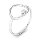 Diamond and Gold Open Circle Ring for Women Diamond - ( HI-SI ) - Color and Clarity - Rosec Jewels
