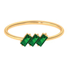 1/2 CT Baguette Cut 2 Prong Set Emerald Three Stone Ring Emerald - ( AAA ) - Quality - Rosec Jewels