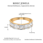 1.75 CT Baguette and Round Zircon Wedding Band in Gold Zircon - ( AAAA ) - Quality - Rosec Jewels