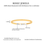 Baguette Cut Diamond Stackable Ring in Bar Setting Diamond - ( HI-SI ) - Color and Clarity - Rosec Jewels
