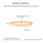 Elegant Stackable Ring with 1/2 CT Baguette Diamond in Channel Setting Diamond - ( HI-SI ) - Color and Clarity - Rosec Jewels