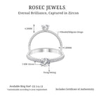 0.75 CT Zircon Gold Beaded Solitaire Promise Ring Zircon - ( AAAA ) - Quality - Rosec Jewels