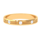 Statement Diamond Gold Band Ring in Flush Setting Diamond - ( HI-SI ) - Color and Clarity - Rosec Jewels
