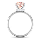 Morganite Solitaire Engagement Ring with Diamond Morganite - ( AAA ) - Quality - Rosec Jewels