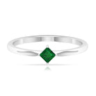 Princess Cut Solitaire Emerald Ring in 4 Prong Diagonal Setting Emerald - ( AAA ) - Quality - Rosec Jewels