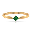 Princess Cut Solitaire Emerald Ring in 4 Prong Diagonal Setting Emerald - ( AAA ) - Quality - Rosec Jewels