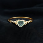 Heart Shape Lab Grown Green Sapphire Solitaire Celtic Knot Ring Lab Created Green Sapphire - ( AAAA ) - Quality - Rosec Jewels