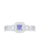 Princess Cut Tanzanite Infinity Heart Ring with Diamond Tanzanite - ( AAA ) - Quality - Rosec Jewels