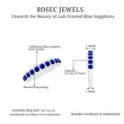 Minimal Created Blue Sapphire and Diamond Anniversary Band Ring Lab Created Blue Sapphire - ( AAAA ) - Quality - Rosec Jewels