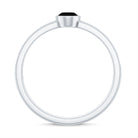 Oval Cut Black Diamond Solitaire Engagement Ring with Pave Set Diamond Black Diamond - ( AAA ) - Quality - Rosec Jewels