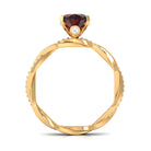 3.75 CT Oval Garnet and Diamond Braided Engagement Ring Garnet - ( AAA ) - Quality - Rosec Jewels