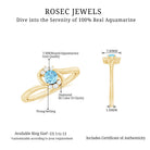 Aquamarine and Diamond Bypass Promise Ring Aquamarine - ( AAA ) - Quality - Rosec Jewels
