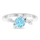 Aquamarine and Diamond Scatter Promise Ring Aquamarine - ( AAA ) - Quality - Rosec Jewels