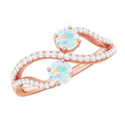 Rosec Jewels-1 CT Minimal Ethiopian Opal and Diamond Engagement Ring