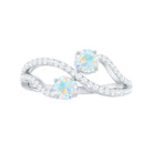 Rosec Jewels-1 CT Minimal Ethiopian Opal and Diamond Engagement Ring