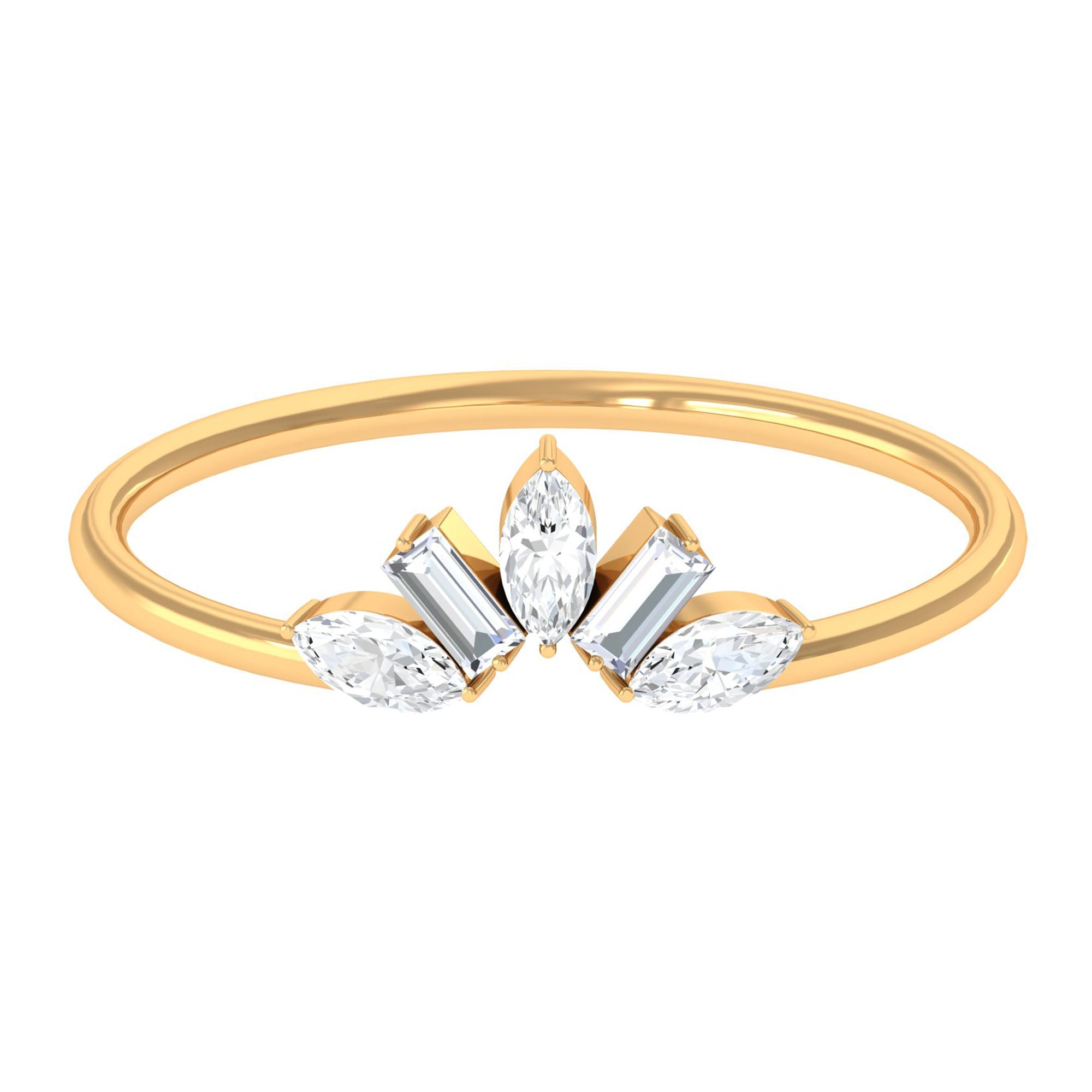 Marquise and Baguette Moissanite Enhancer Ring Moissanite - ( D-VS1 ) - Color and Clarity - Rosec Jewels