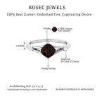 Cushion Cut Garnet Solitaire Split Shank Ring with Diamond Garnet - ( AAA ) - Quality - Rosec Jewels