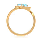 Aquamarine and Diamond Designer Wrap Ring Aquamarine - ( AAA ) - Quality - Rosec Jewels