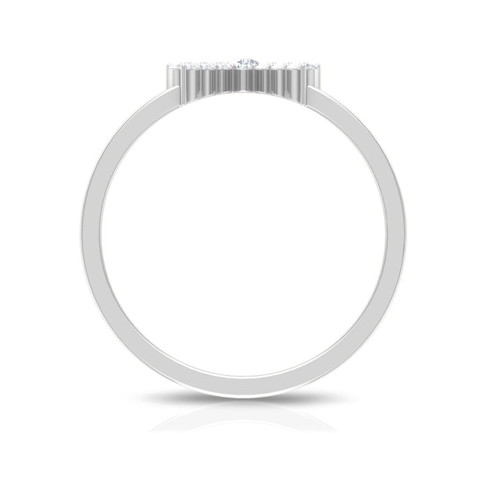 Moissanite V Shape Enhancer Wedding Band Ring Moissanite - ( D-VS1 ) - Color and Clarity - Rosec Jewels