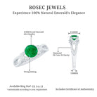 Emerald Crossover Engagement Ring with Diamond Emerald - ( AAA ) - Quality - Rosec Jewels