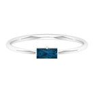 Baguette Cut London Blue Topaz East West Solitaire Ring London Blue Topaz - ( AAA ) - Quality - Rosec Jewels