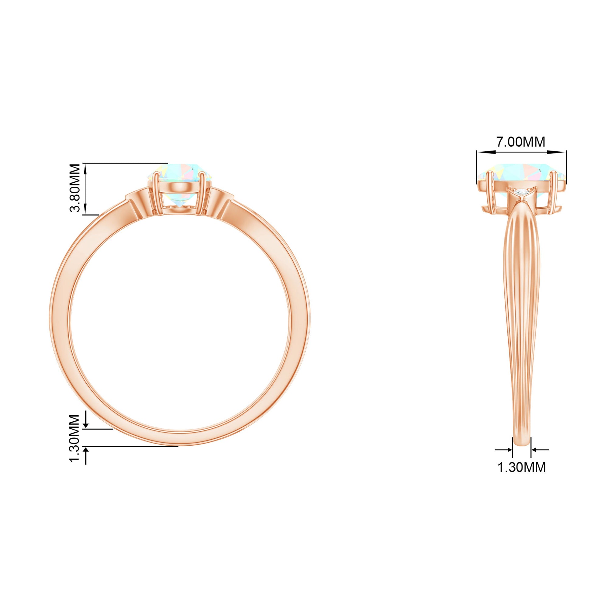 Oval Ethiopian Opal Solitaire Ring with Diamond Stones Ethiopian Opal - ( AAA ) - Quality - Rosec Jewels