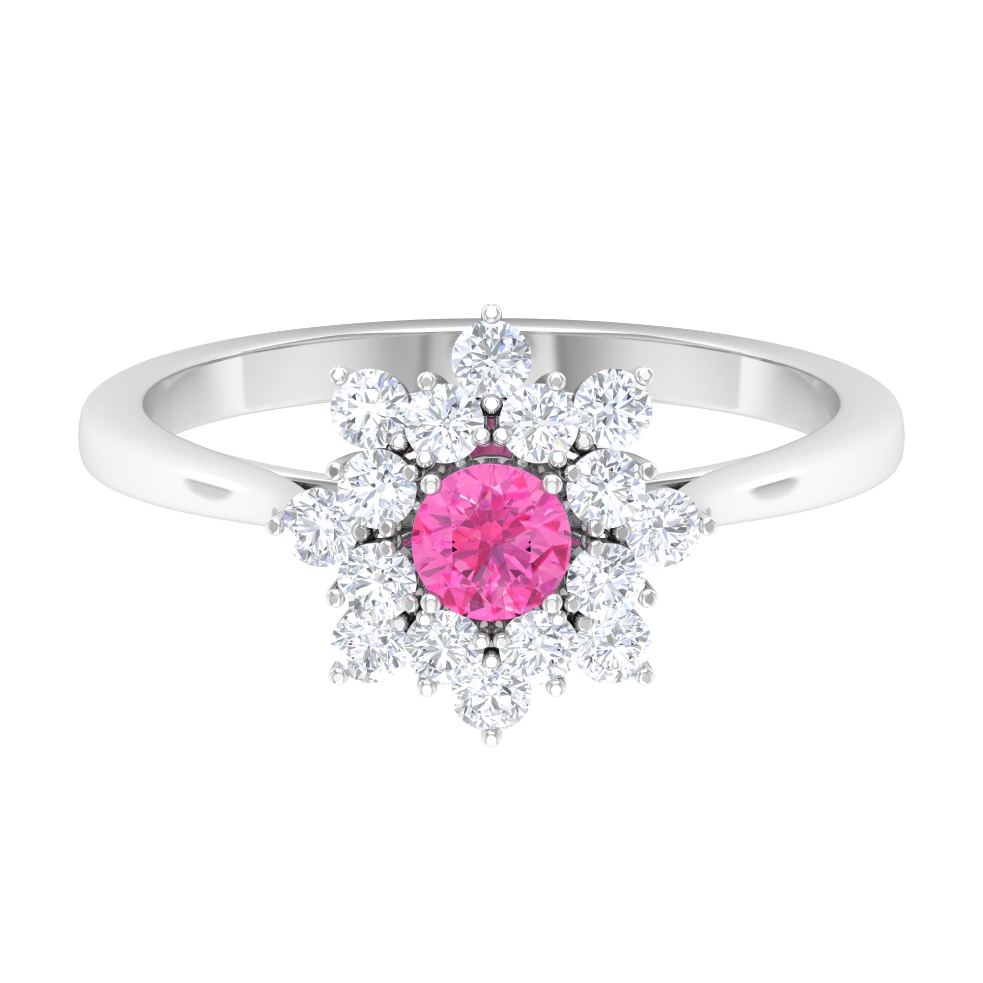 Sterling Silver approx 1 ct deals pink & white Sapphire Ring