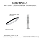 French Pave Set Black Spinel Stackable Full Eternity Ring Black Spinel - ( AAA ) - Quality - Rosec Jewels