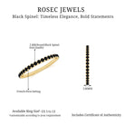 French Pave Set Black Spinel Stackable Full Eternity Ring Black Spinel - ( AAA ) - Quality - Rosec Jewels