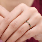 French Pave Set Black Spinel Stackable Full Eternity Ring Black Spinel - ( AAA ) - Quality - Rosec Jewels