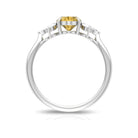 Claw Set Oval Citrine Solitaire Ring with Marquise Diamond Trio Citrine - ( AAA ) - Quality - Rosec Jewels