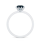 Round Cut London Blue Topaz Solitaire Ring in Lotus Basket Setting London Blue Topaz - ( AAA ) - Quality - Rosec Jewels