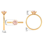 6 MM Round Morganite Solitaire Ring in Lotus Basket Setting Morganite - ( AAA ) - Quality - Rosec Jewels