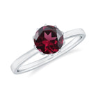 1 CT Real Rhodolite Solitaire Ring in Lotus Basket Setting Rhodolite - ( AAA ) - Quality - Rosec Jewels