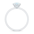 Natural Moonstone Solitaire Ring in Lotus Basket Setting Moonstone - ( AAA ) - Quality - Rosec Jewels