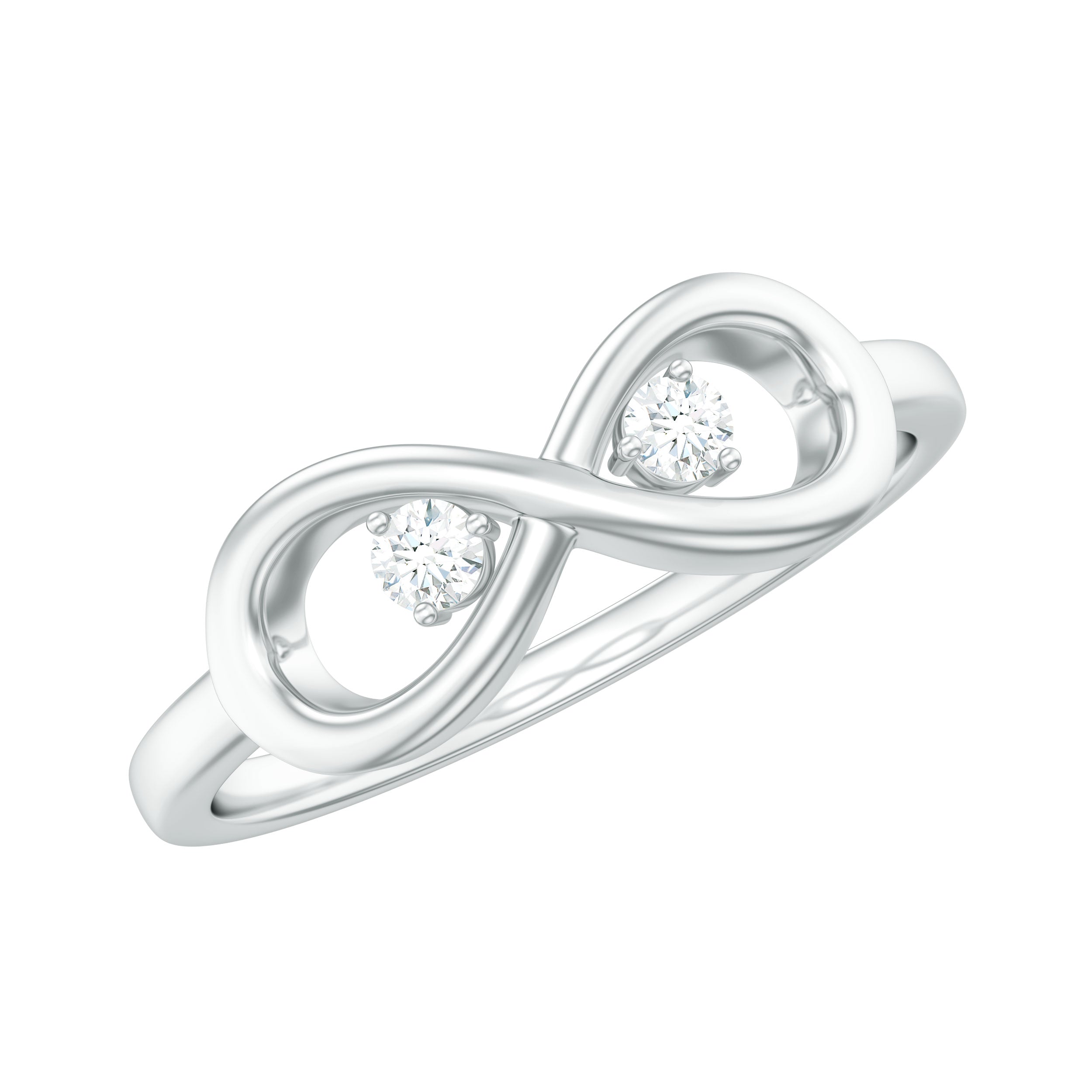 Rosec Jewels-Certified Moissanite Gold Infinity Promise Ring