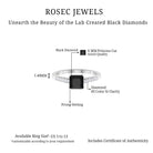 1.5 CT Solitaire Created Black Diamond Minimal Solitaire Ring with Diamond Lab Created Black Diamond - ( AAAA ) - Quality - Rosec Jewels